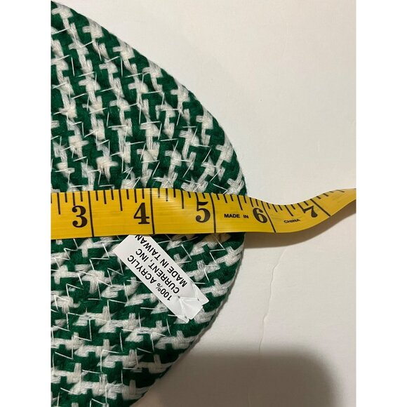 Woven Heart-Shaped Hot Pads Set Of 2 Red & Green Handmade Acrylic 100% - Picture 4 of 5